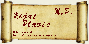 Mijat Plavić vizit kartica